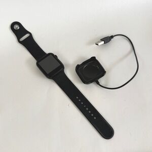 Smart Watch‎ 42mm Black Sport Watch Non Working w/ Charger Parts Repair
